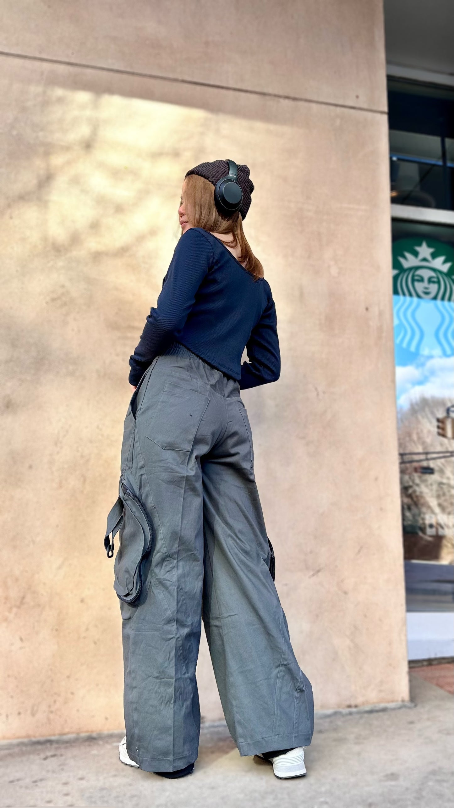 Iron Gray Women Cargo High Waist Pants